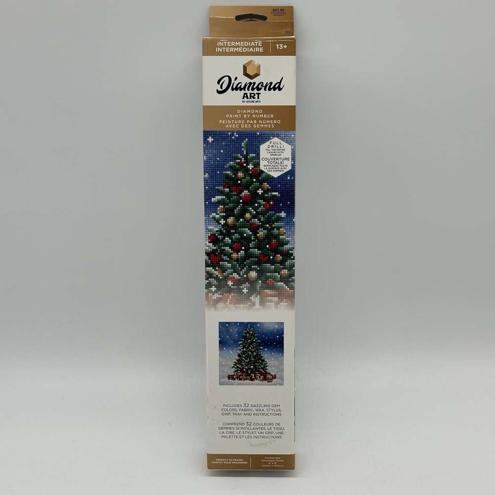 Diamond Art by Leisure Arts Holiday Christmas Tree 12x12 Paint by Number Kit